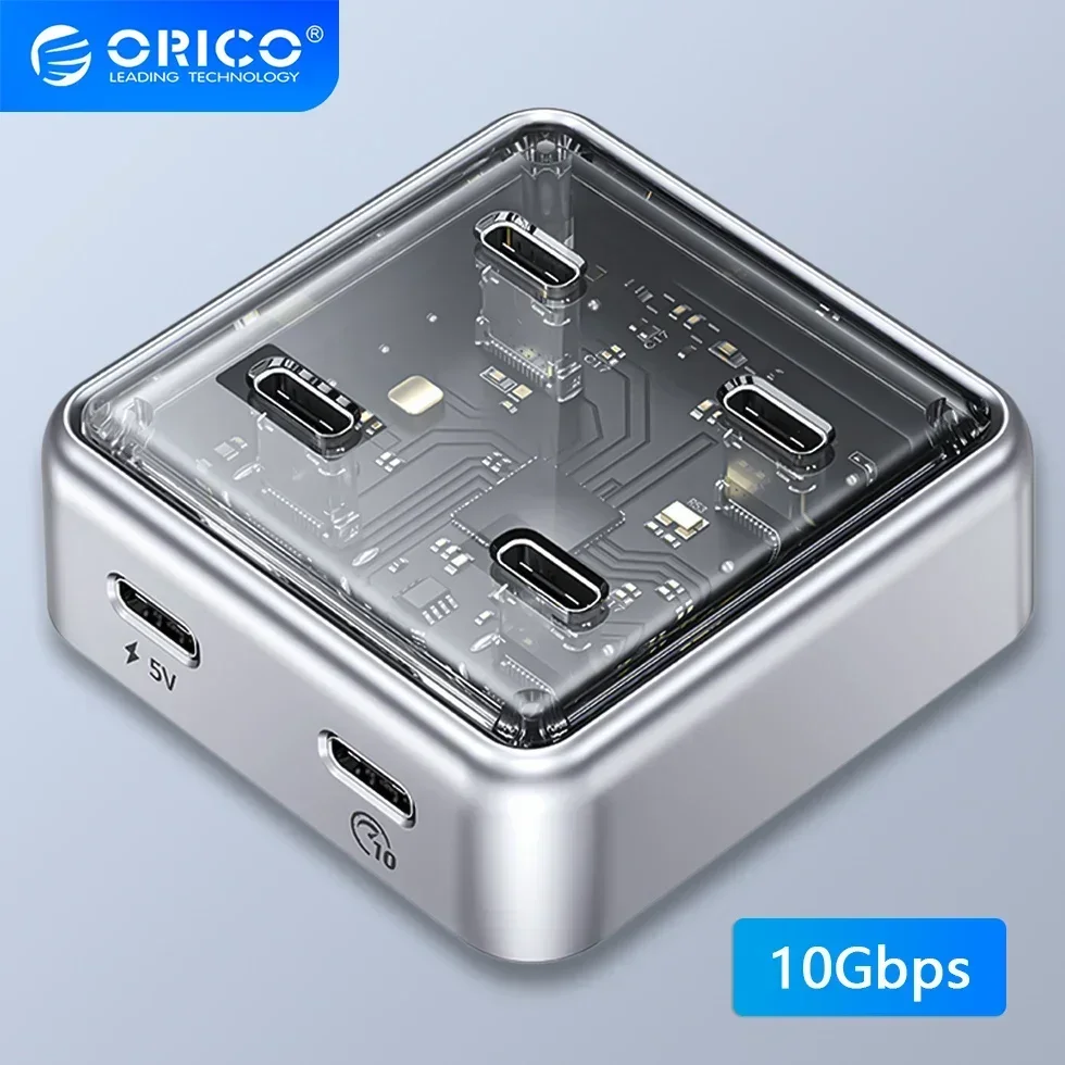 ORICO несколько портов USB A Type C, разветвитель-концентратор, 4 слота USB 3,1, 10 Гбит/с, док-станция, адаптер с несколькими портами USB3.0 для ноутбуков