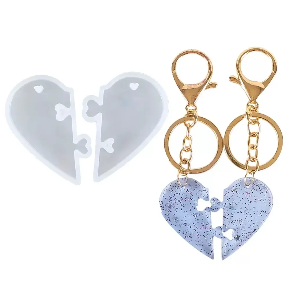 1 Set Heart locks for Lovers Pendant Liquid Silicone Mold Charms Pendant Molds for DIY Epoxy Resin Mould Jewelry Making Tools