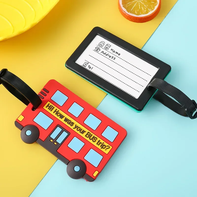 Cartoon Obst Stil Muster Informationen Anti-Lost Koffer Name ID Tags Silikon Gepäck anhänger Reisekoffer Identifikation etikett