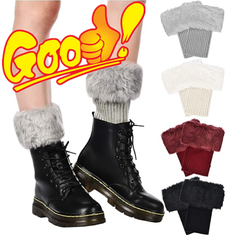 Nouveau 1 paire de manchettes de bottes tricotées de haute qualité, chauffe-jambes d'hiver pour femmes, garniture en fourrure tricotée, chaussettes de bottes, manchettes, manches aux genoux