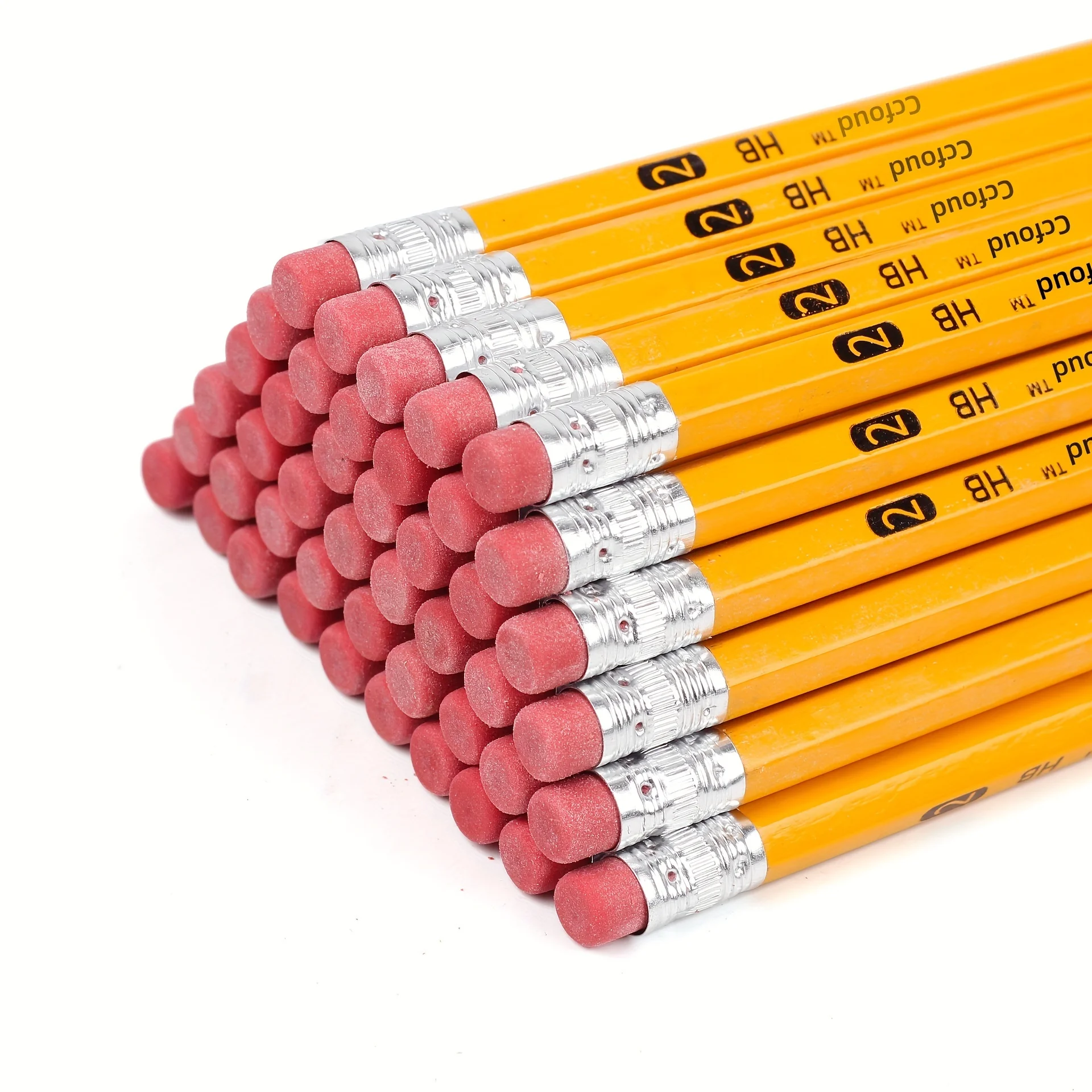 50/100/150pcs ดินสอยางลบด้านบน,2 HB ดินสอวาดและ Sketching, สีเหลืองดินสอไม้สําหรับสํานักงาน,อุปกรณ์โรงเรียน