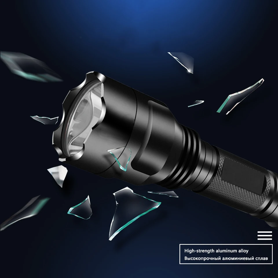 Linterna LED superbrillante, 5 modos de iluminación, antorcha LED para acampar de noche, senderismo, caza y actividades en interiores, no incluye batería