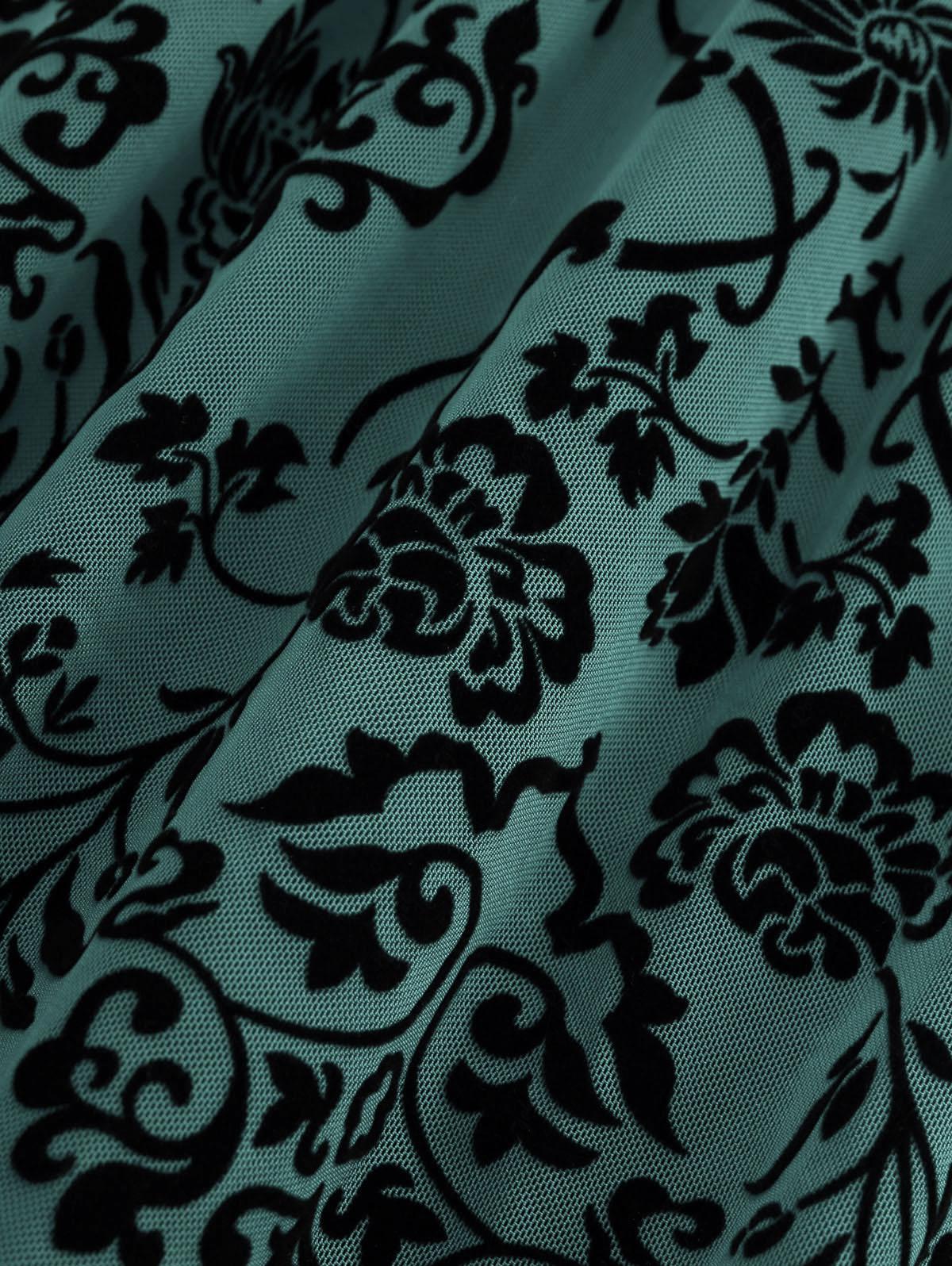ROSEGAL Damen-Freizeitkleider in Übergröße, Vintage, ärmellos, mit Blumenmuster, geschichtet, gerüscht, Netzstoff, A-Linien-Kleid
