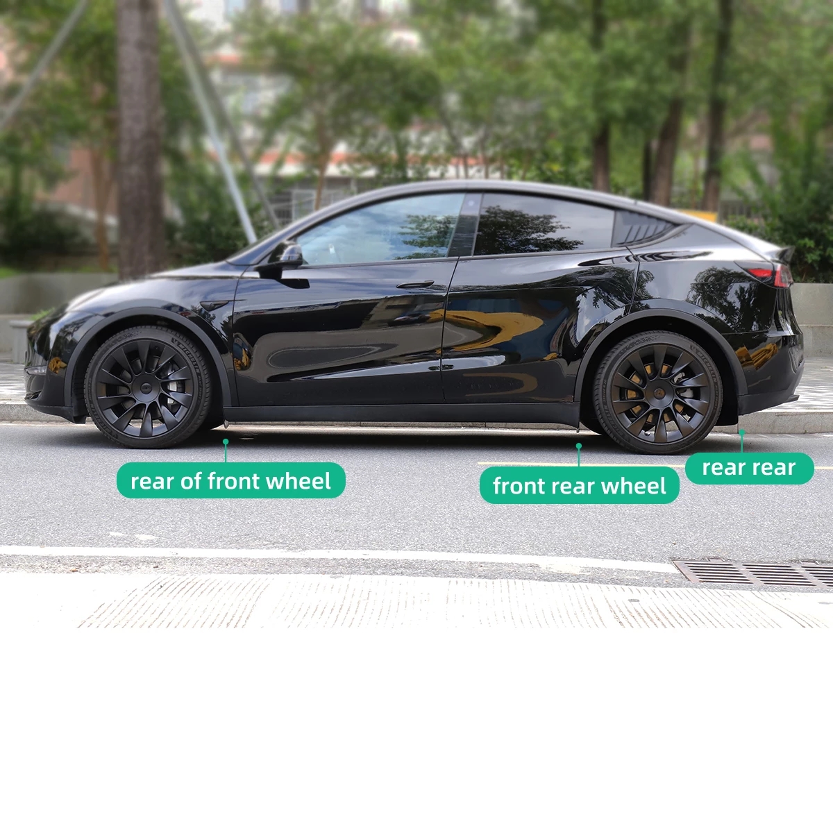 Luckeeasy para tesla modelo y 2020-2024 roda traseira mud flaps acessórios de modificação do carro modelo 3 respingo guardas lama pára-choques kit