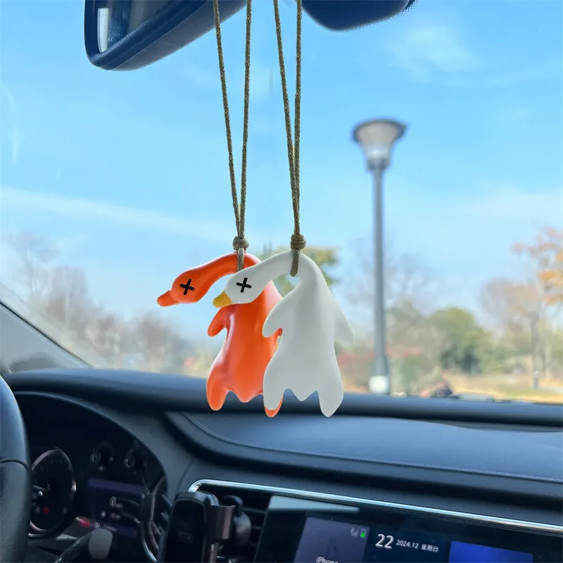 Monking Funny Color Change Duck Keychain UV Photochromic Simulation Roast Duck Car Pendants Keyring for Handbag Accessories Gift