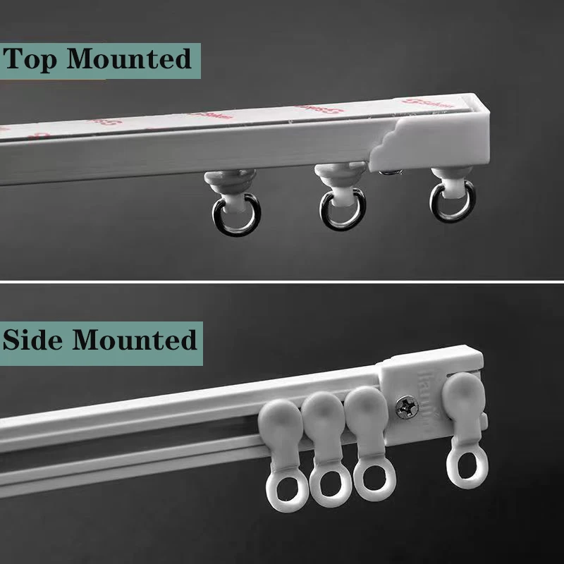 Strong Self Adhesive Curtain Track Without Punching Nano Silent Sliding Track Top Mounted Side Mounted Window Decor Accessorie