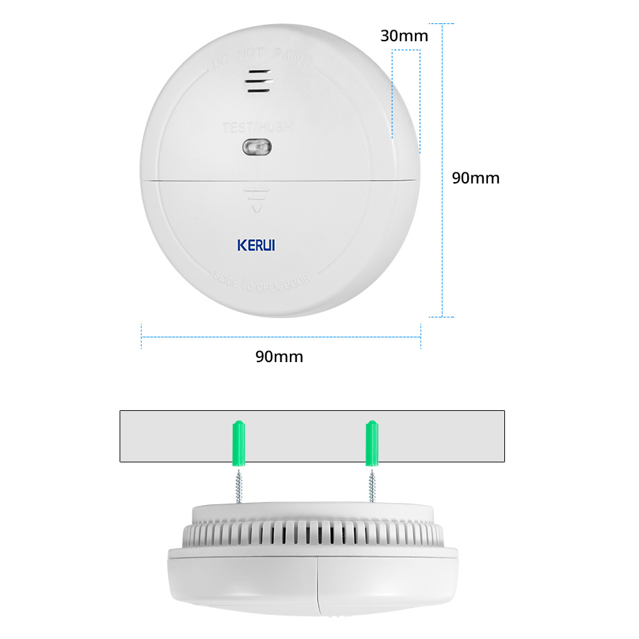 433Mhz Khói Không Dây Bảo Vệ Đầu Báo Khói Lửa Cảm Biến Cho WIFI / PSTN / GSM Nhà Hệ Thống Báo Động Hoặc làm Việc Một Mình