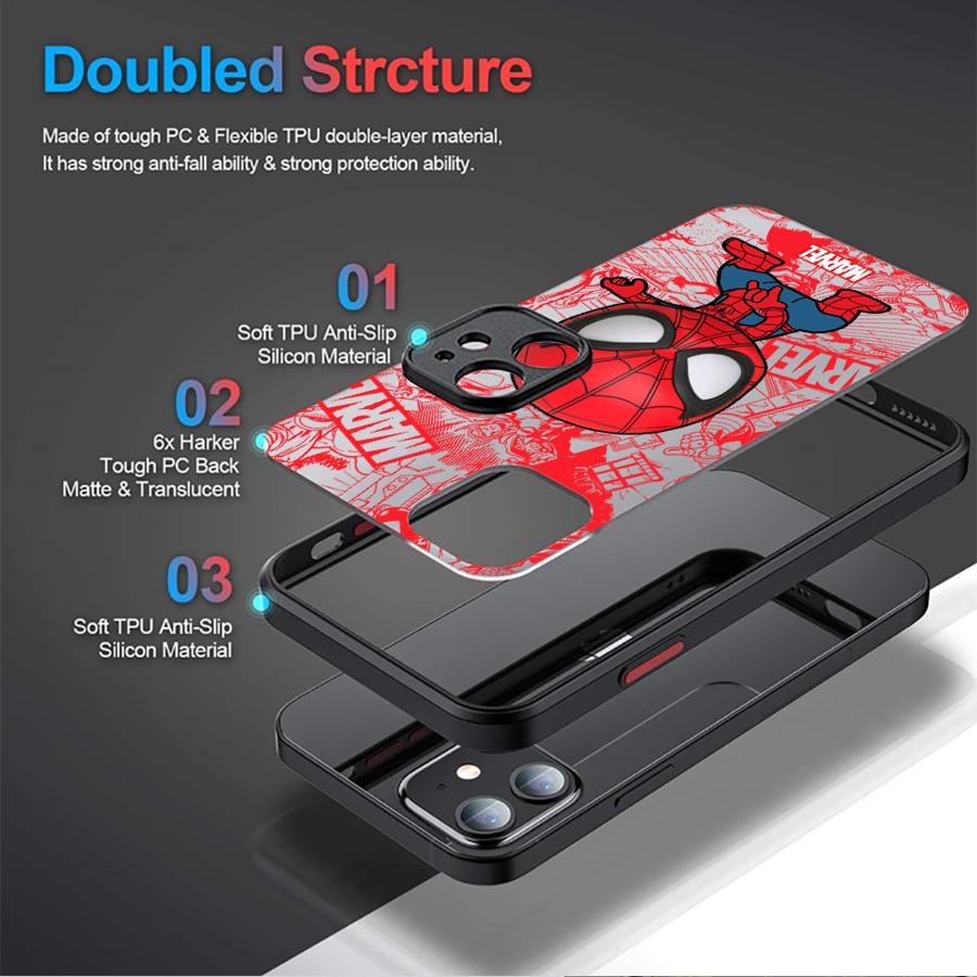 Funda de teléfono Marvel Cute Spider Man Groot para iPhone 16 Pro 11 12 Mini 13 14 Pro 15 Pro Max 7 8 Plus XR XS MAX funda suave negra