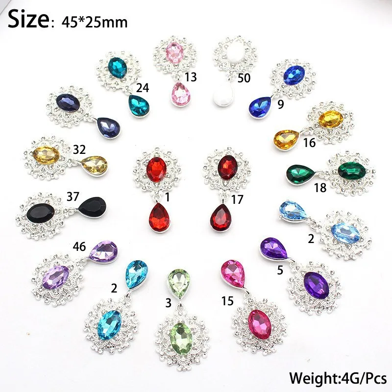 45*25mm 10 Teile/satz Kristall Zubehör Mode Wunderschöne Hochzeit Einladung Urlaub Kreative Dekoration Glänzende Brosche DIY