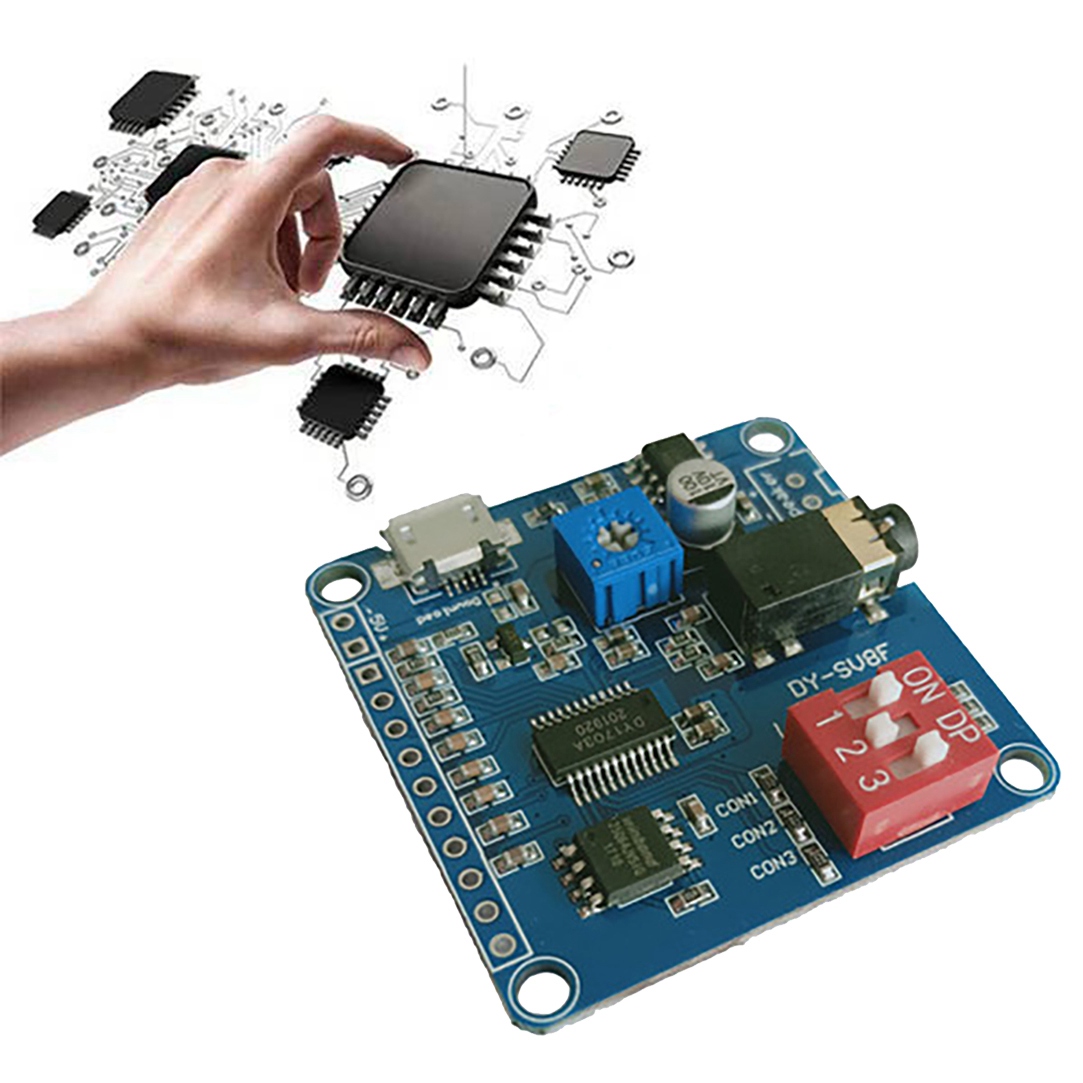 ABZZ-DY-SV8F Sprachwiedergabemodul MP3-Player UART I/O Trigger Verstärker Klasse D 5W 8M Speicher Flash SD/TF-Karte für Arduino
