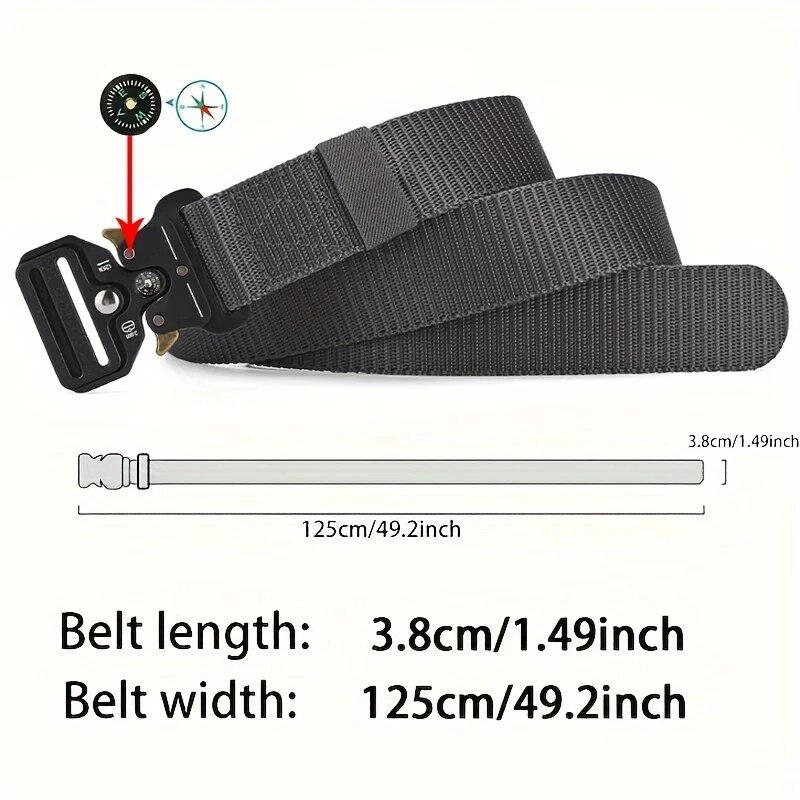 Men's Belt Outdoor Multi Function Compass Belt High Quality Canvas For Nylon Male Luxury Belts Women's Sports Jeans Neutral Belt