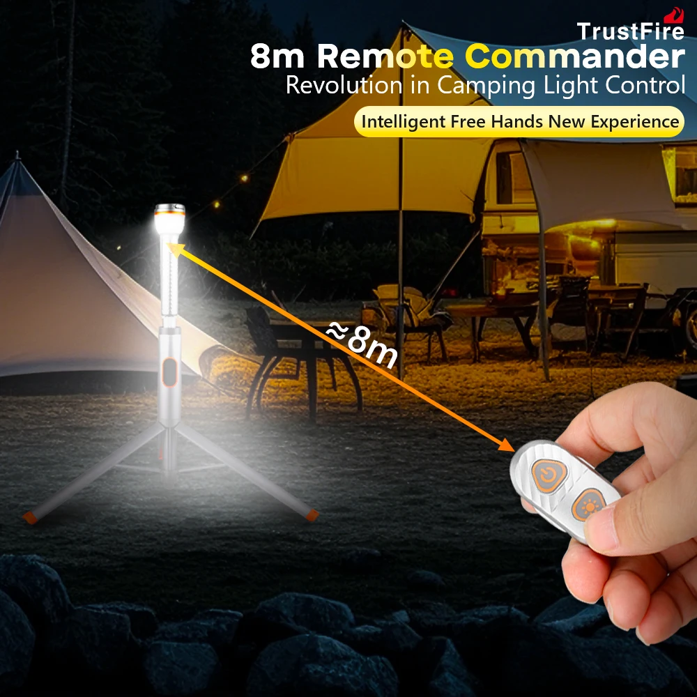 Linterna Trustfire WL22 de 1900MM, luces telescópicas para acampar, linternas de 2200mAh con luz de Control remoto para reparación de automóviles al aire libre