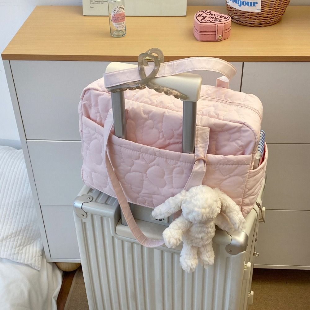 Повседневная сумка для подмышек, дорожная сумка для багажа, корейский стиль, однотонная сумка для мамы, большая сумка, дорожная сумка для хранения в форме сердца, женская