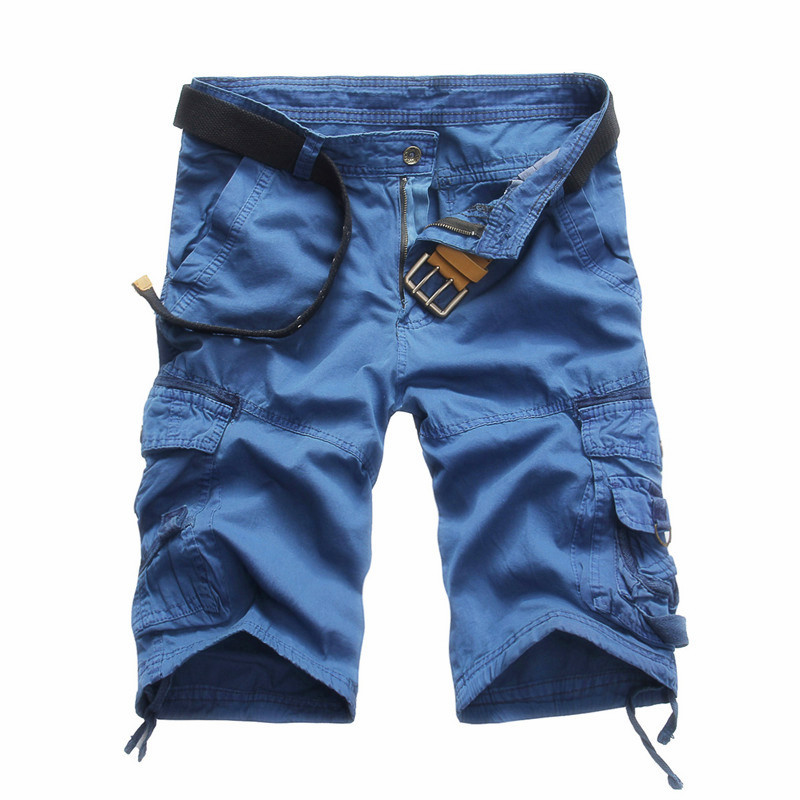 Calções de carga de verão dos homens legal camuflagem algodão casual calças curtas dos homens roupas de marca confortável camo shorts de carga sem cinto