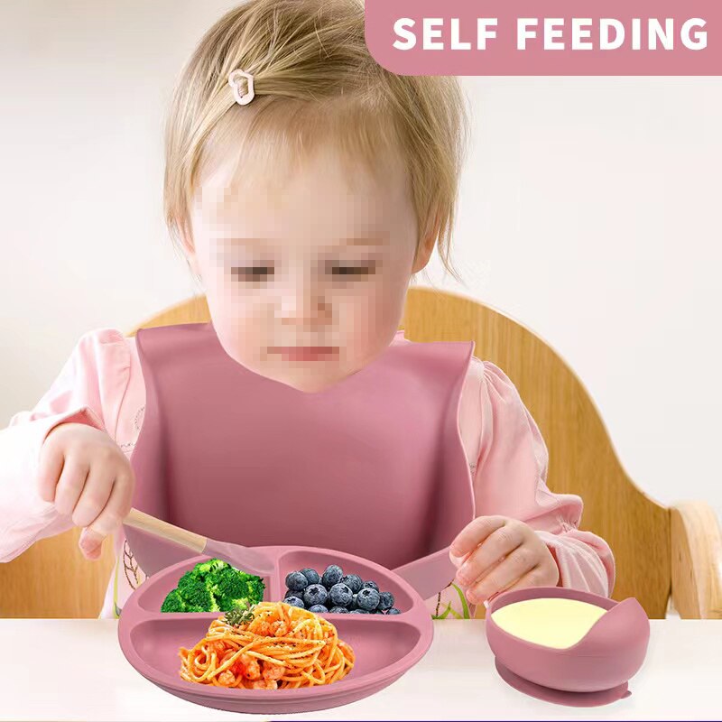 Set di 6 pasti per bambini Set di posate in Silicone per l'addestramento dei pasti per bambini