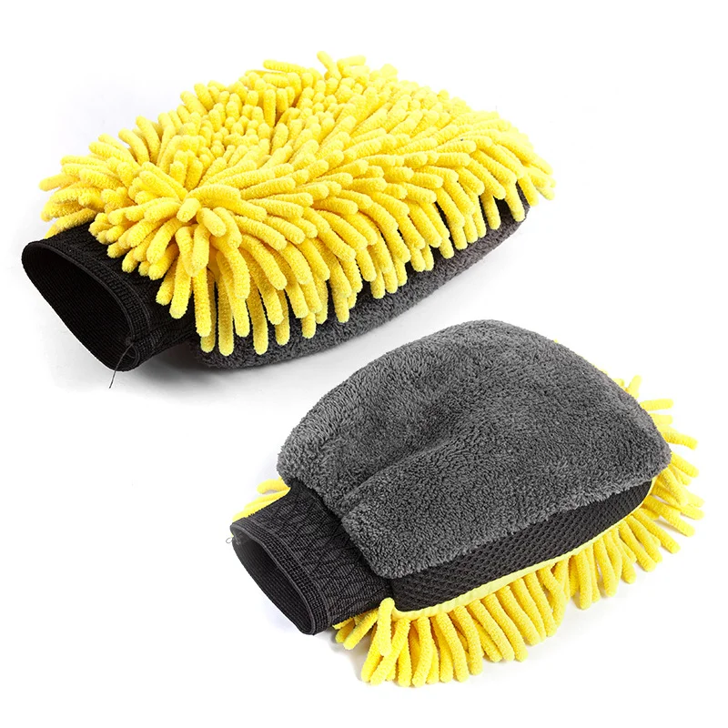 1pcs Double Sided Car Wash Gloves Car Ultra Fine Fiber Chenille Gloves Special Car Wiping Cloth Anti Scratch Cleaning Tool