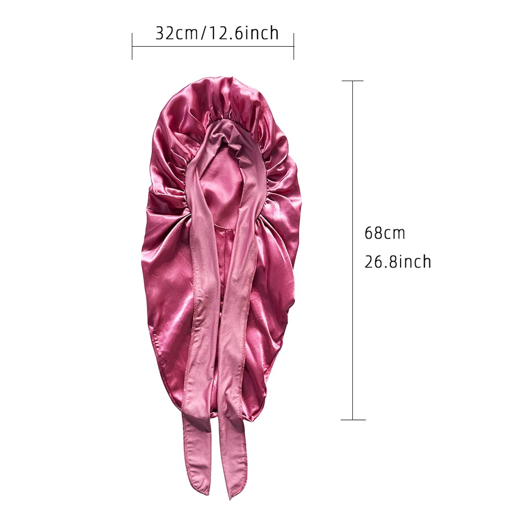 Moda Bonnet Edição Longa de Seda Suave Colorido Ding Elástico Confortável Personalizado Casual Dormir Chapéu Longo Bonnet das mulheres