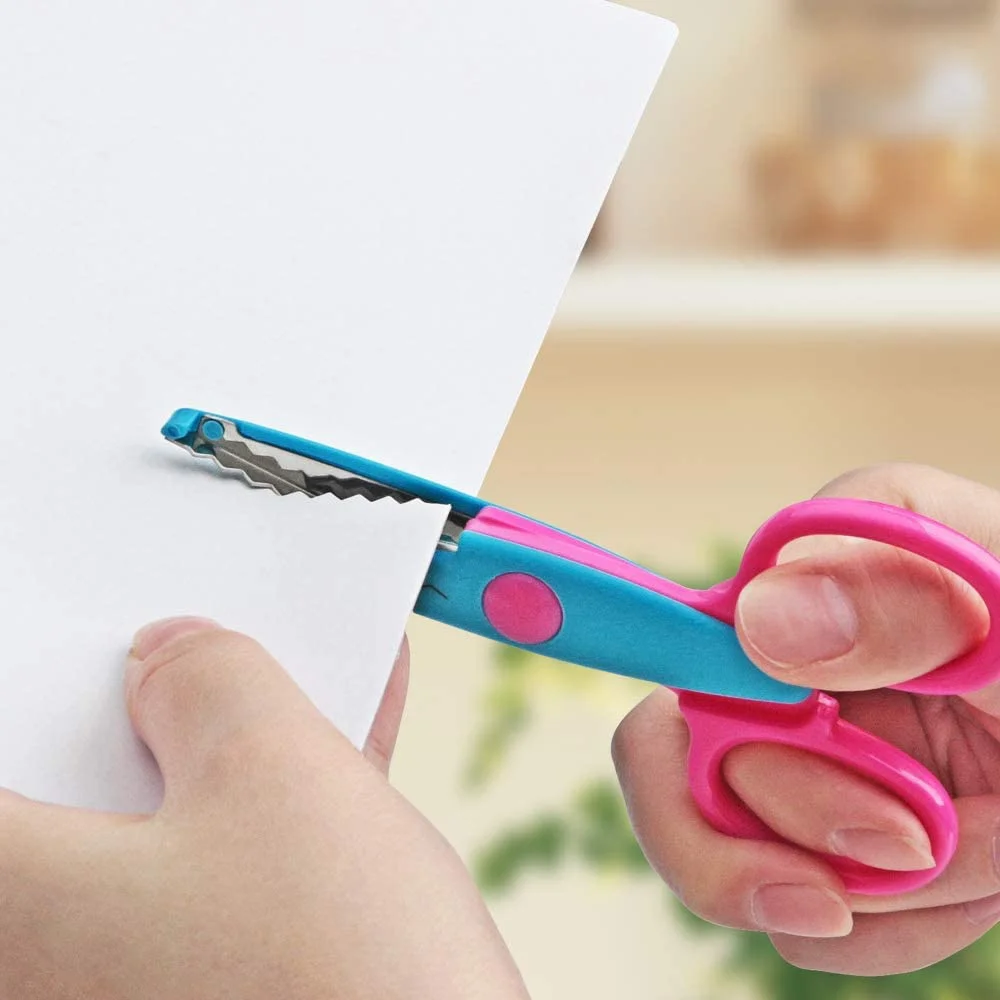นักเรียน DIY อัลบั้มสีตกแต่งลูกไม้กรรไกรสบายมือกรรไกรตัดกระดาษกรรไกร Art กรรไกรความปลอดภัย