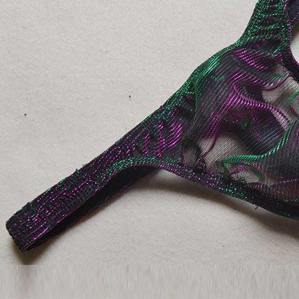 Sexy męskie stringi siateczkowe laserowe Ultra cienkie przezroczyste stringi stringi spodenki woreczek bielizna majtki spodnie bielizna pompka mężczyzna