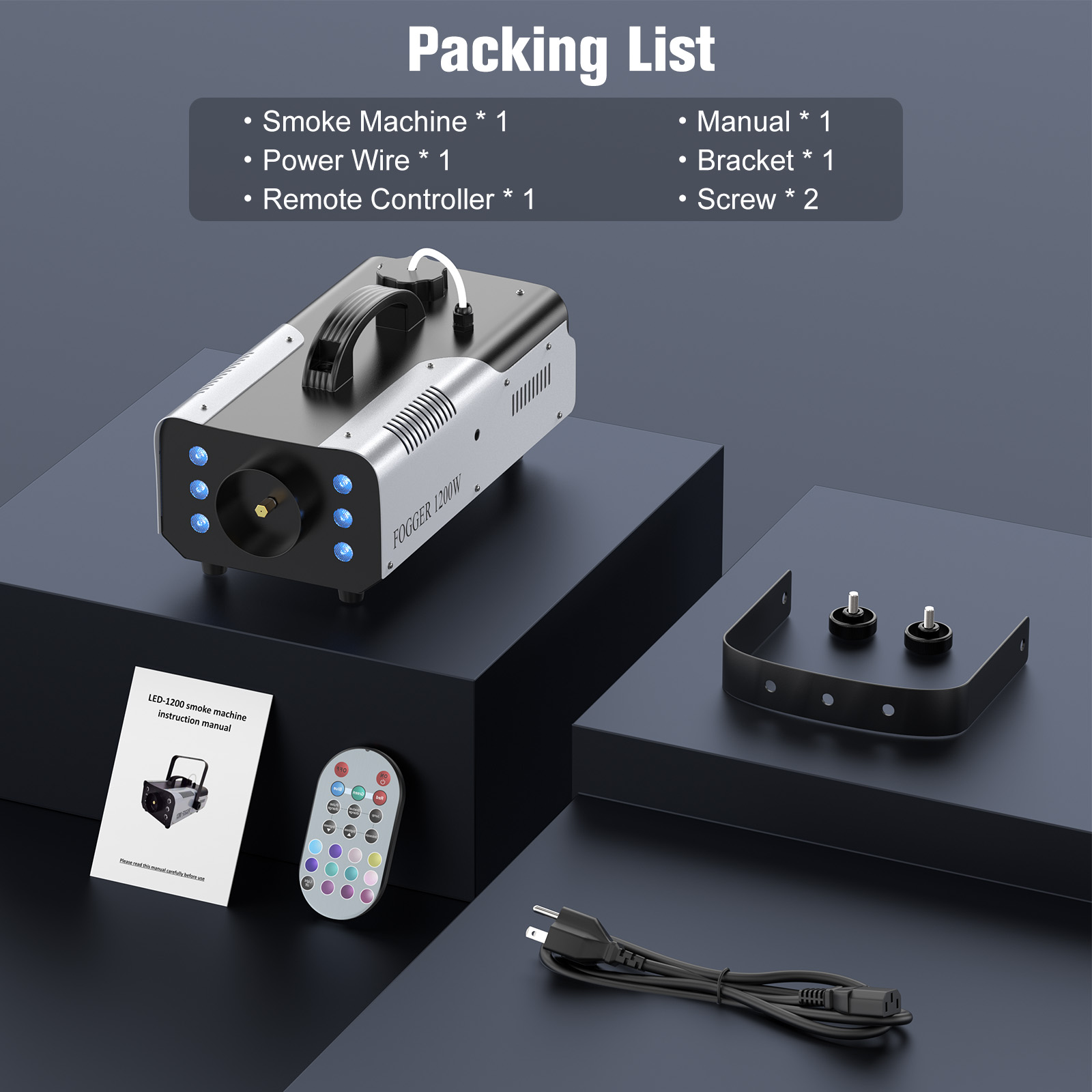 U'King RGB Stage Effect Rookmachine Kleurrijke LED-verlichting Remote Fogger Ejector Disco Fog Machine voor Stage DJ Party Kerstmis