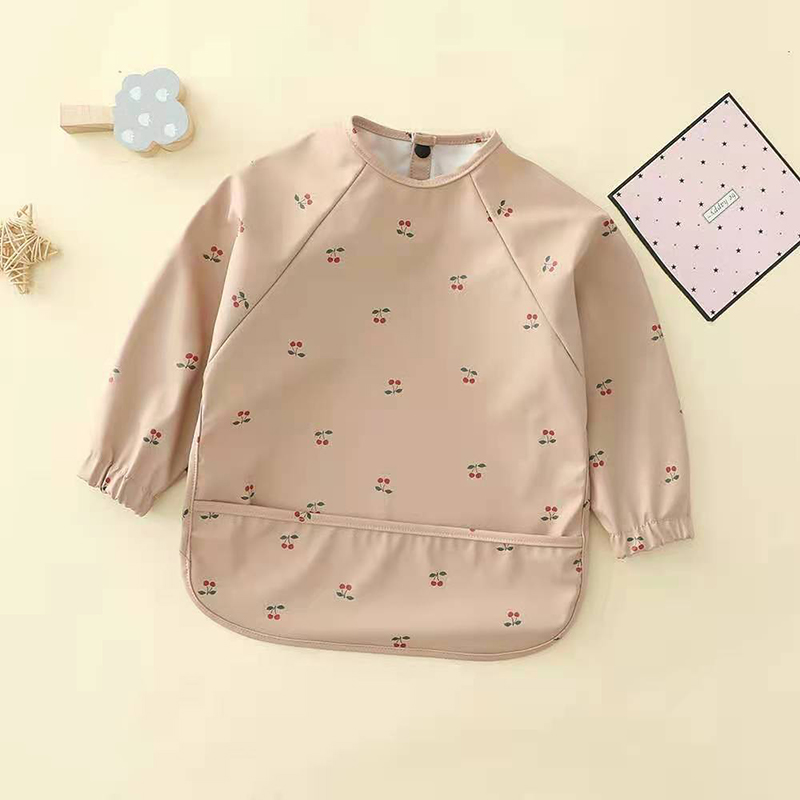 เด็กทารก Bibs กันน้ําแขนยาวผ้ากันเปื้อนกับกระเป๋าเด็กวัยหัดเดิน Burp ผ้าเด็กหญิง Anti-สกปรก Art SMOCK เด็ก Stuff