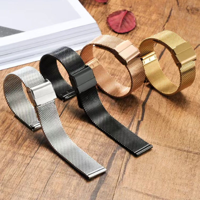 Pulseira milanesa de liberação rápida 18mm 20mm 22mm 12mm 14mm 16mm 17mm 19mm 21mm 24mm pulseira universal 0.6 malha de aço inoxidável