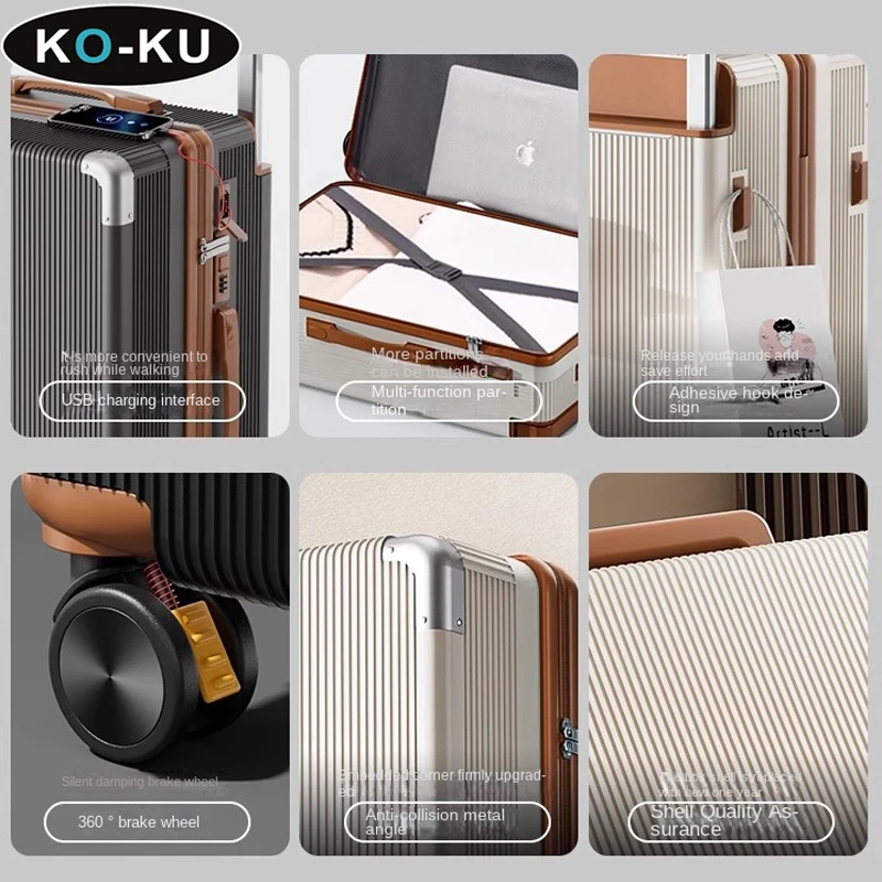 กระเป๋าเดินทางล้อลากกว้าง18/20นิ้วแบบ KO-KU, กล่องใส่พาสเวิร์ด26 ''28'' กระเป๋าอเนกประสงค์ความจุมาก
