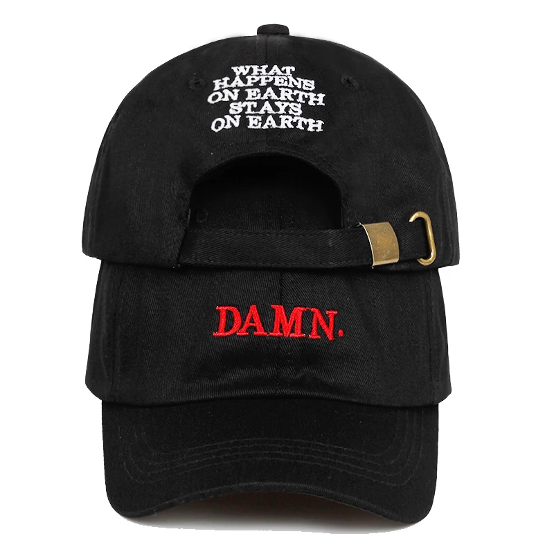 유니섹스 봄 여름 DAMN 모자 수 놓은 지구 아빠 모자 힙합 모자 Kendrick Lamar 랩퍼 스냅 백 모자 야구 모자 도매