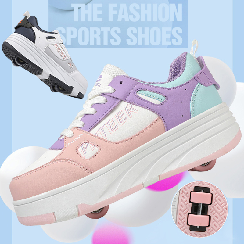 Patins infantis resistentes ao desgaste, sapatos de roda ao ar livre, calçados esportivos antiderrapantes, estudantes, os mais recentes, 2024