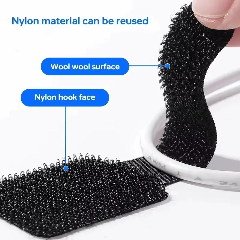 20/10/5PCS Organizzatore di cavi rilasciabili Fascette Mouse Auricolari Gestione dei cavi Fascette in nylon Riutilizzabili Loop Hoop Cinghie di nastro Cravatta