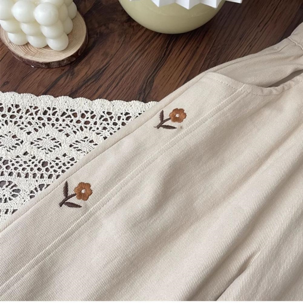 Pantalones informales de otoño 2025, pantalones de algodón con bordado de flores para niñas de 2 a 6T, pantalones para bebés