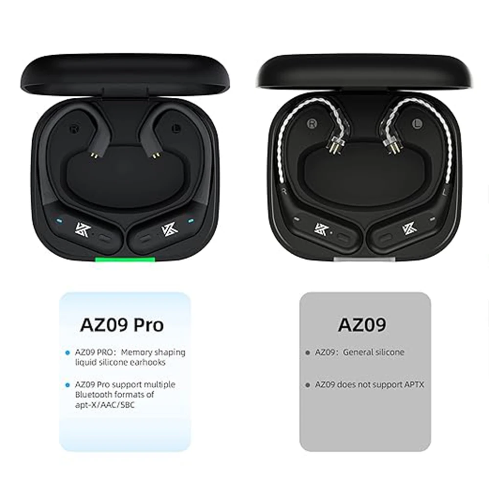 KZ AZ09 Pro Wireless Headphones Adapter Cable QCC3040 Bluetooth 5.2 Module Upgrade Cable Ear Hook C Pin With Charging Case