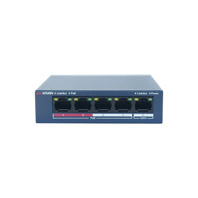 HIKVISION 4CH PoE-Switch, DS-3E0105P-E/M Unmanaged PoE LAN-Switch, PoE LAN-Netzwerk-Switch