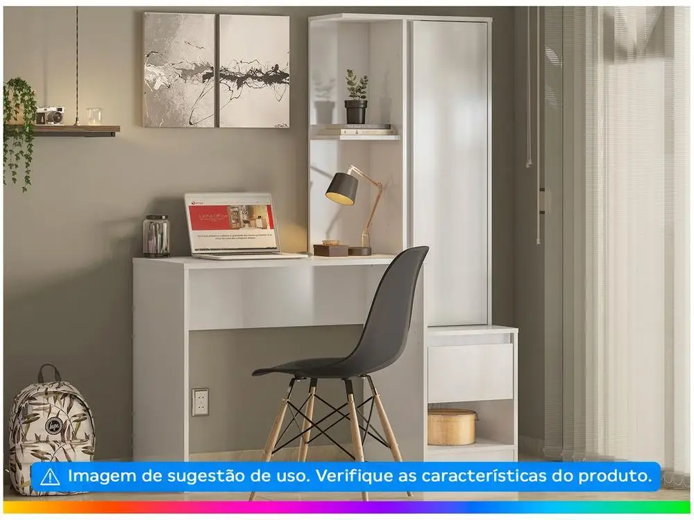 Escrivaninha com Armário 1 Gaveta 1 Prateleira