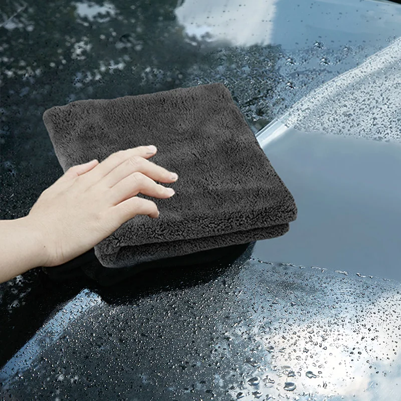 2 szt. Wysokiej klasy ręczniki z mikrofibry zagęszczony Auto Detailing ściereczka do suszenia wody narzędzia do czyszczenia pielęgnacja samochodu akcesoria do mycia 40X40cm