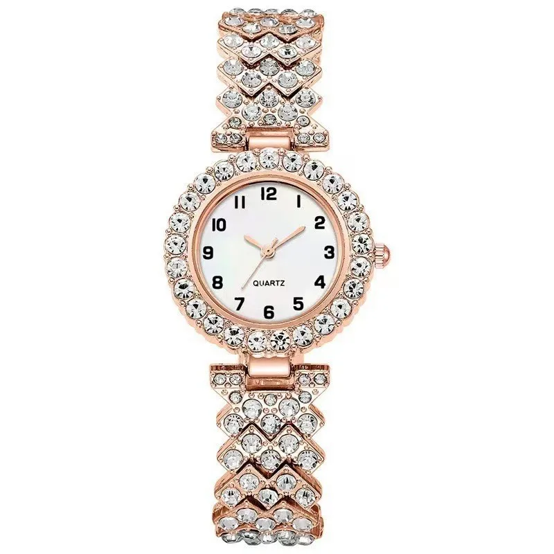 2024 2 uds conjunto de reloj de lujo para mujer, correa de plata, reloj de pulsera de cuarzo para mujer, pulsera de aleación para mujer, conjunto de joyería, reloj de regalo