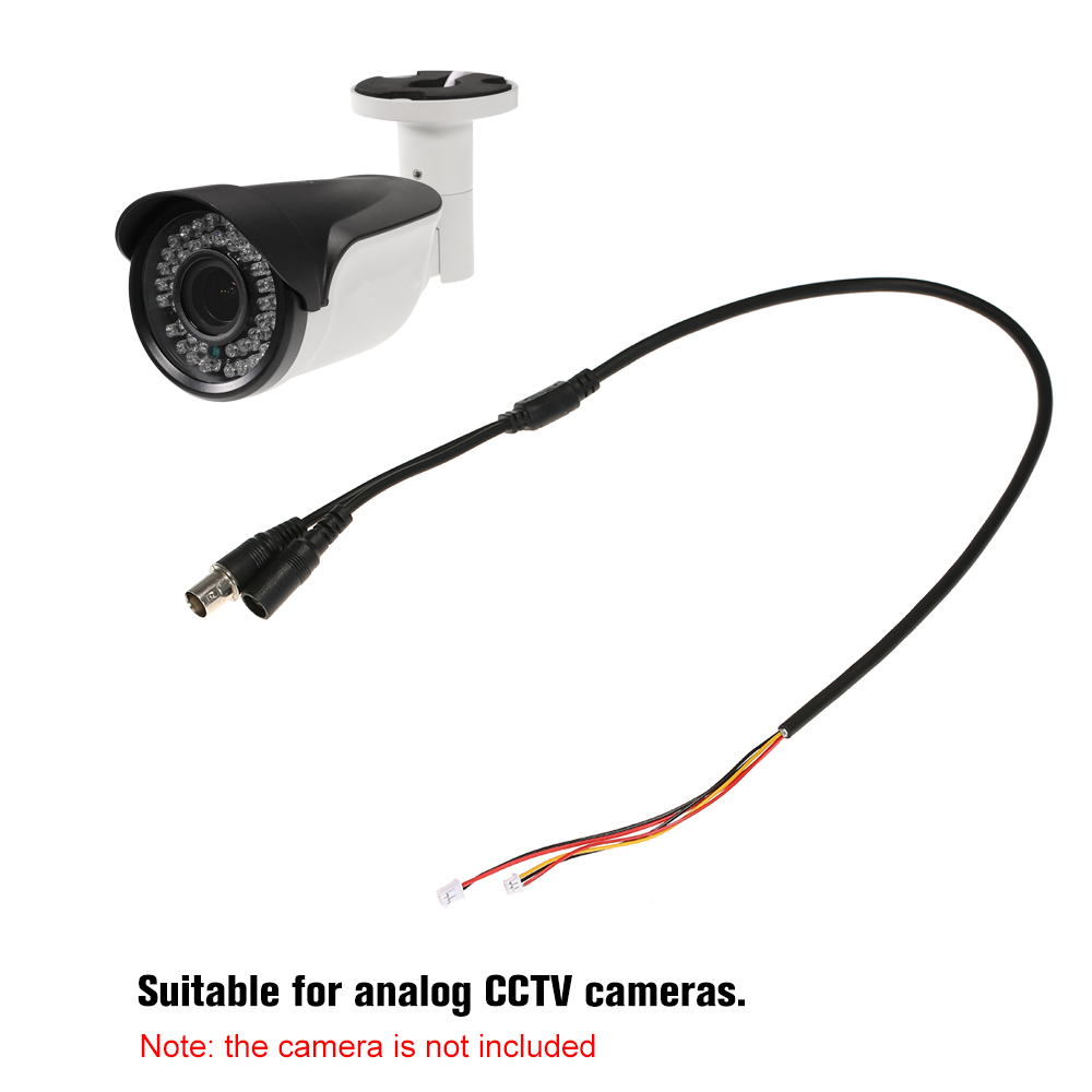 1Pcs 60Cm 5 Pin Analog BNC สายนำไฟฟ้าลวด F Video & DC แจ็คสายปลั๊กตัวเมียสำหรับ Analog กล้องวงจรปิด PCB Board
