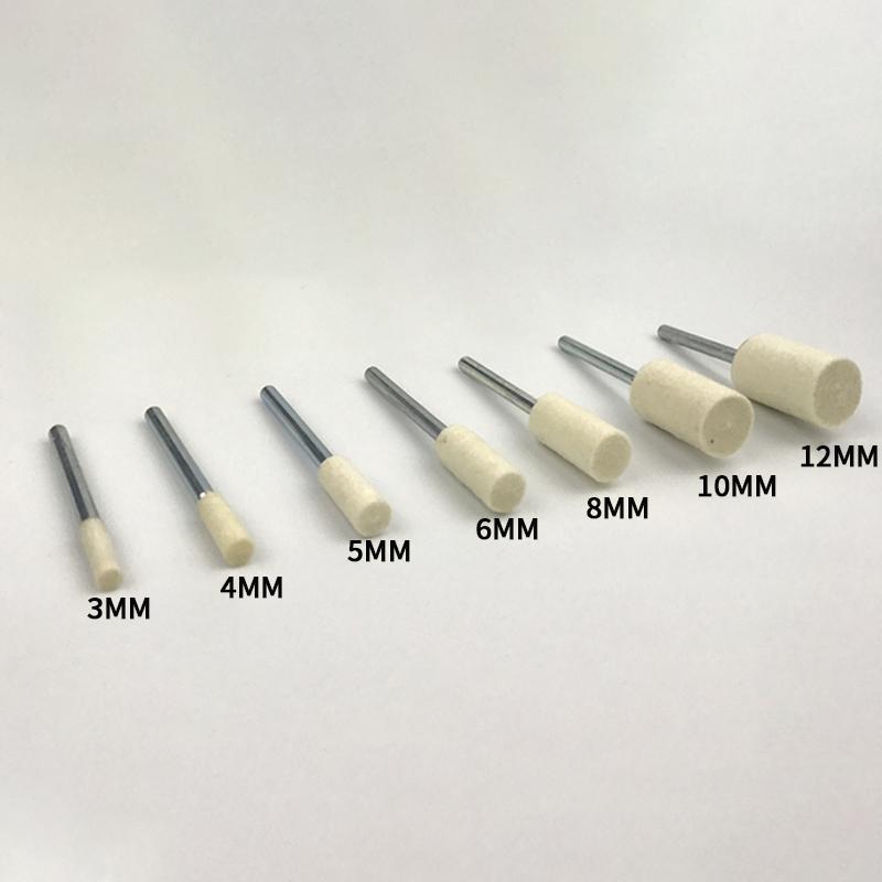 5PCS Wool Felt Mounted Polishing Buffing Wheel 2.35/3mm Shank for Grinder Drill Rotary Tools Grit 3mm/4mm/5mm/6mm/8mm/10mm/12mm