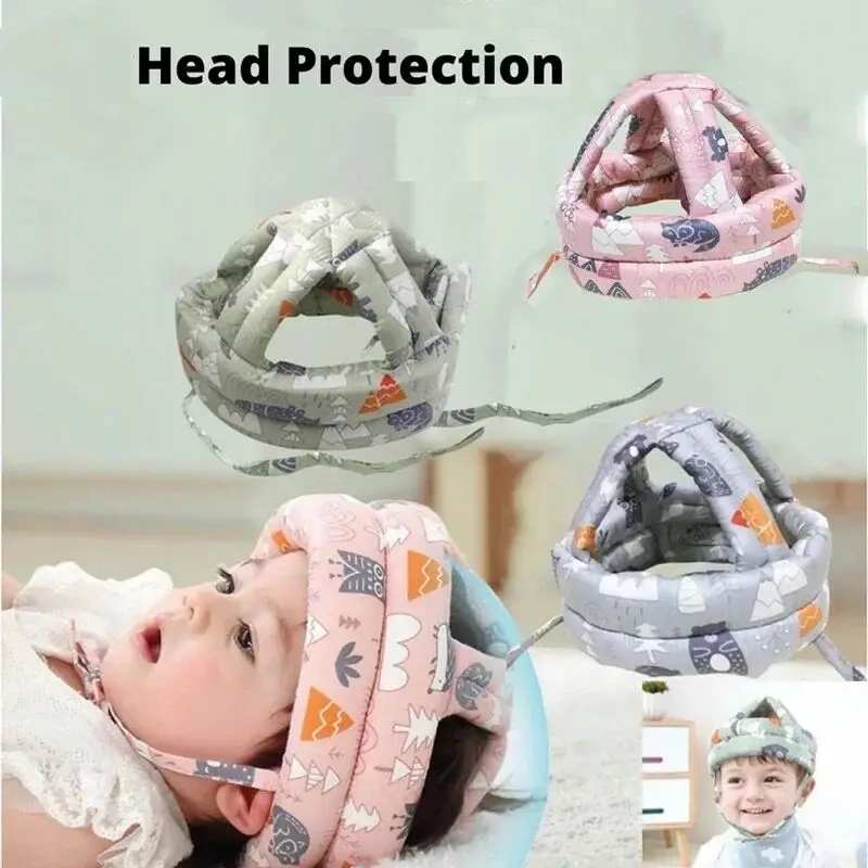 Capacete de proteção para cabeça, almofada anti-queda para crianças aprendem a andar, boné de segurança para bebês