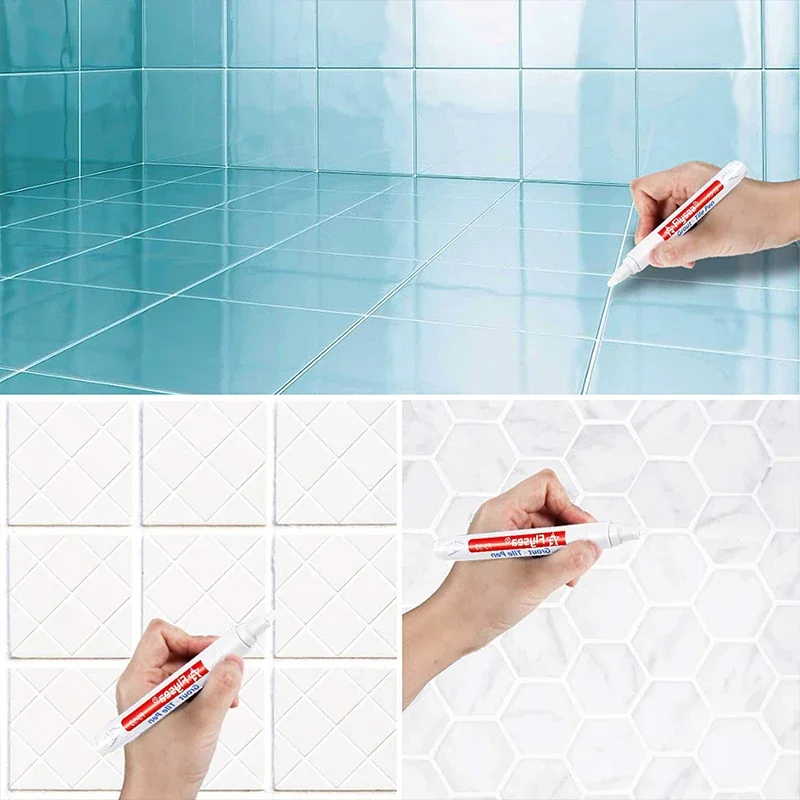 Caneta de costura de azulejo cerâmico cozinha banheiro parede piso telha especial lacuna cor caneta reparação anti-molde à prova dwaterproof água agente de costura caneta gancho