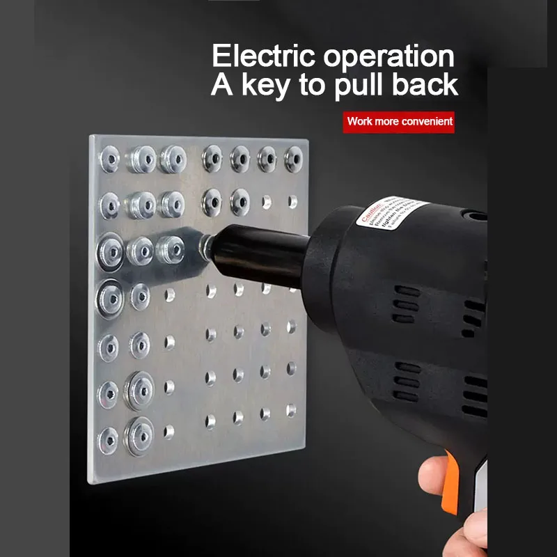 Pistola de rebite automática multifuncional, recarregável, porca elétrica, broca 4 em 1, adaptador, ferramentas, motor sem escova de 18 v