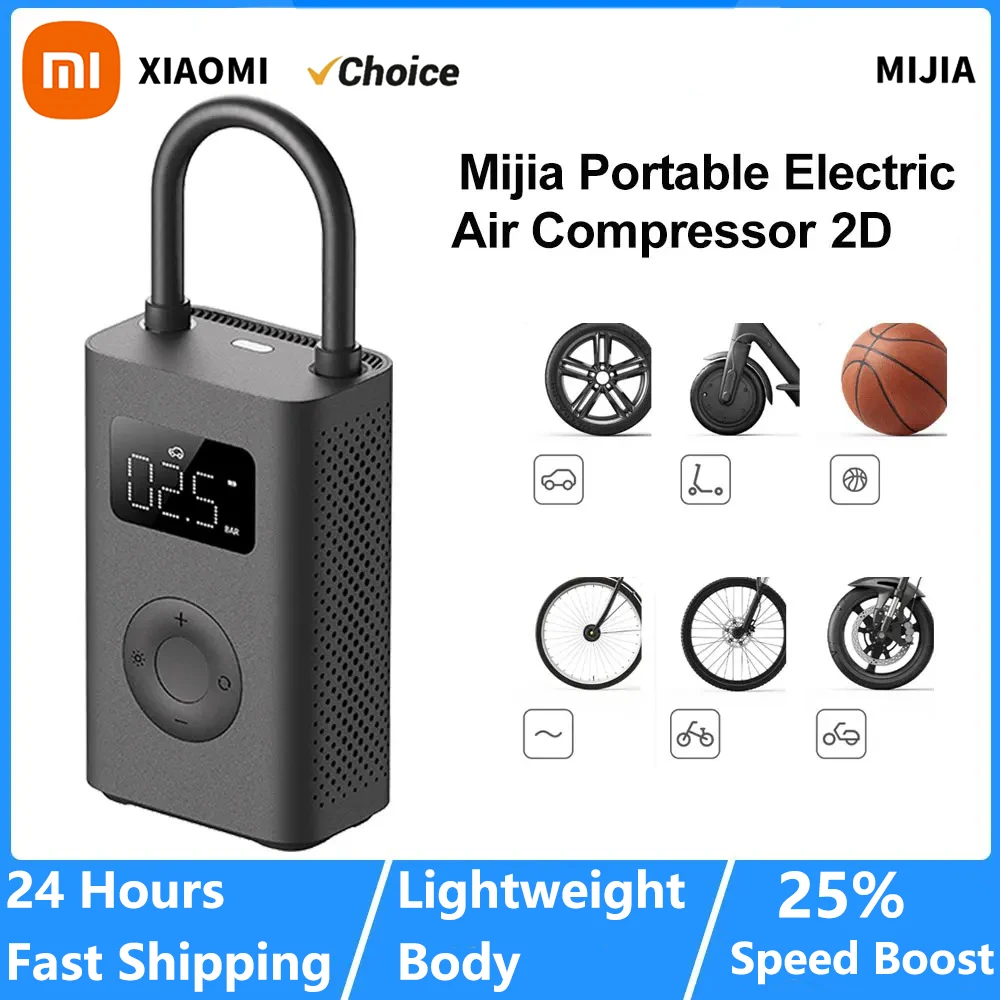 Xiaomi Mijia Pompka Powietrza Kompresor 2D Przenośny Elektryczny Kompresor Powietrza 2D Czujnik Opon Mi Inflatable Treasure 2D do Samochodu Roweru Piłki