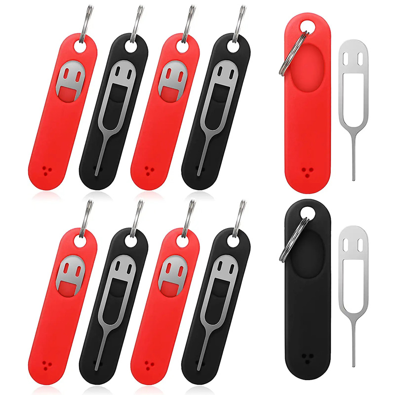 Bandeja universal para cartão sim de celular, 1-3 peças, ferramenta de remoção de ejetor de pino, abridor de cartão sim, agulha com chaveiro anti-perda
