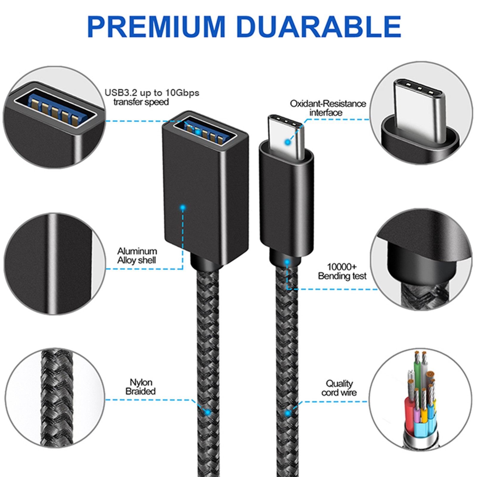 OTG Typ C Kabeladapter USB auf Typ C Adapteranschluss für Xiaomi Samsung S20 Huawei OTG Datenkabelkonverter für MacBook Pro