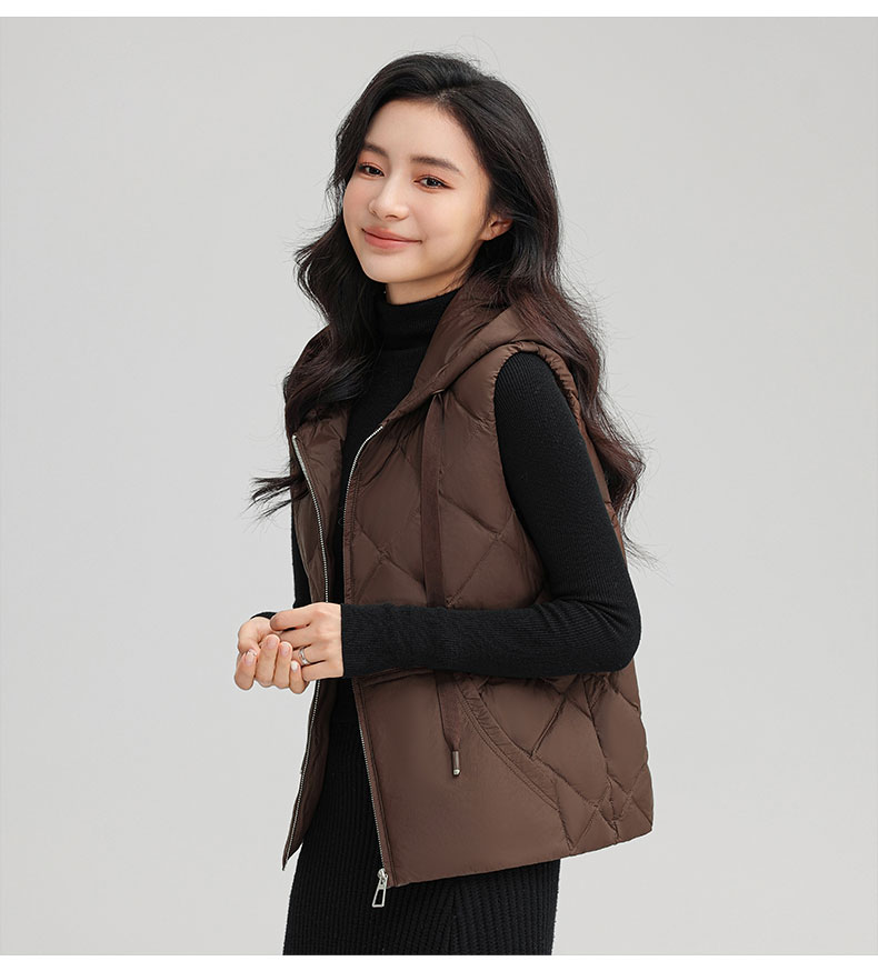 Damen-Weste aus 90 % weißer Entendaunen, weicher, mattierter Stoff, ultraleichte Weste, tragbare ärmellose Jacke, Herbst-Wintermantel, hohe Qualität