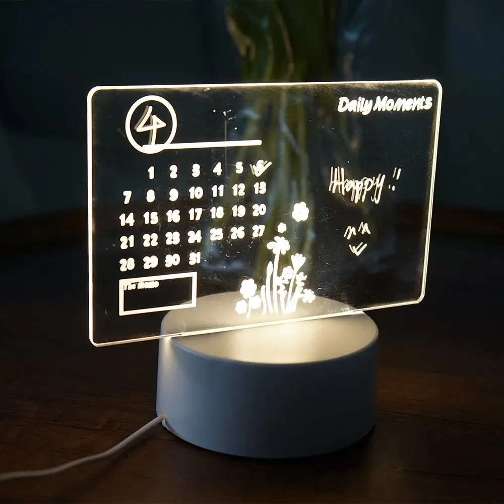 Bacheca scritta a mano Luce notturna a LED USB ricaricabile Luce calda Regalo per fidanzata per bambini Decorazioni per la casa Lampada per blocco note riscrivibile ​