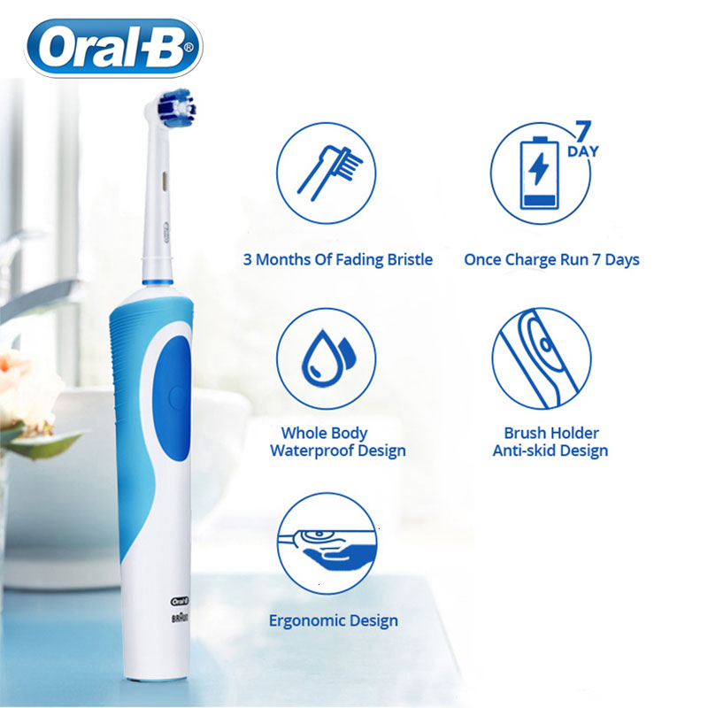 Электрическая зубная щетка Oral B для взрослых, вращение, чистка зубов, зарядка зубов, 3D-отбеливание зубов, щетка для ухода за полостью рта с подарочными насадками