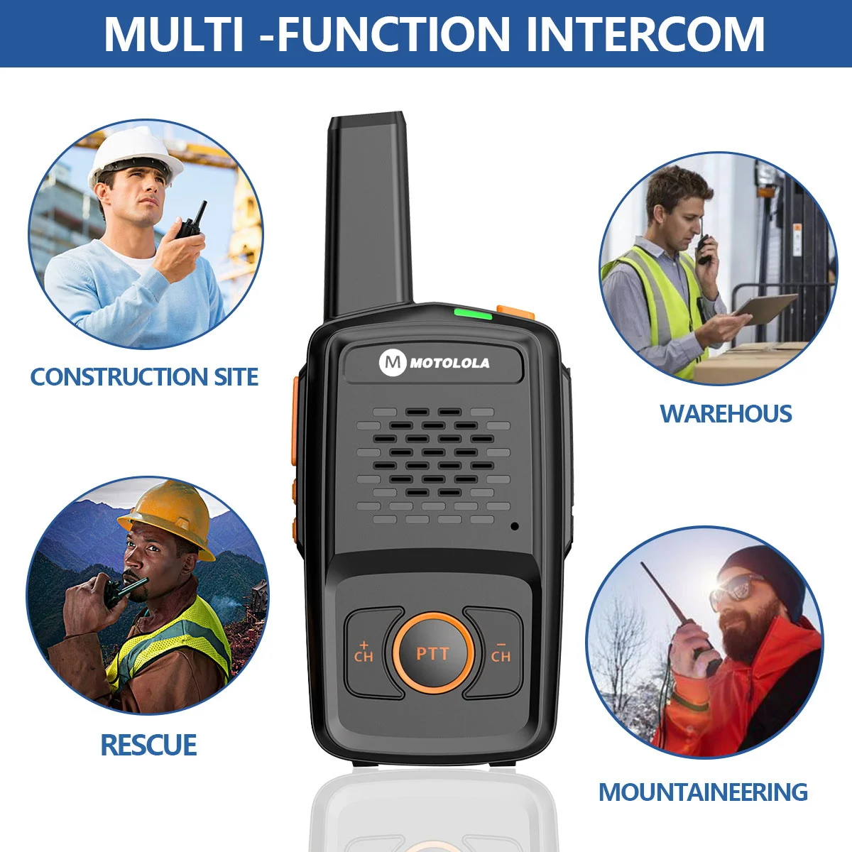 Motolola Mini-Walkie-Talkie, 16 Kanäle, professionell, MT-N1, UHF, 400–470 MHz, unterstützt USB-Aufladung, passend zu Baofeng-Funkgerät