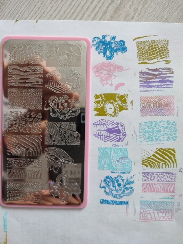 Nail Stamping Plates Tree Bark Pattern Leaves Whirlpool Image Stainless Steel Stencil Nail Art Stamps Geometry Template Stencils