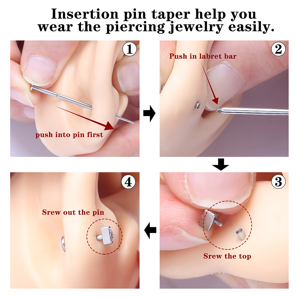 CANNER 14/16/18/20G outil de préhension de boule conique de perçage en acier inoxydable pour changer de bijoux boucles d'oreilles à dos plat Kit de perçage corporel